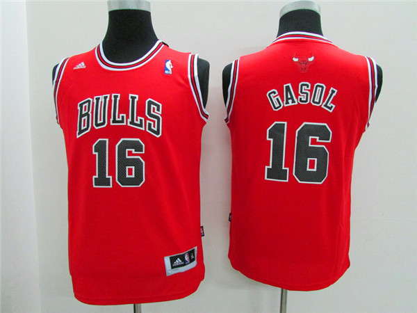 NBA Youth Chicago Bulls #16 Gasol red Game Nike Jerseys